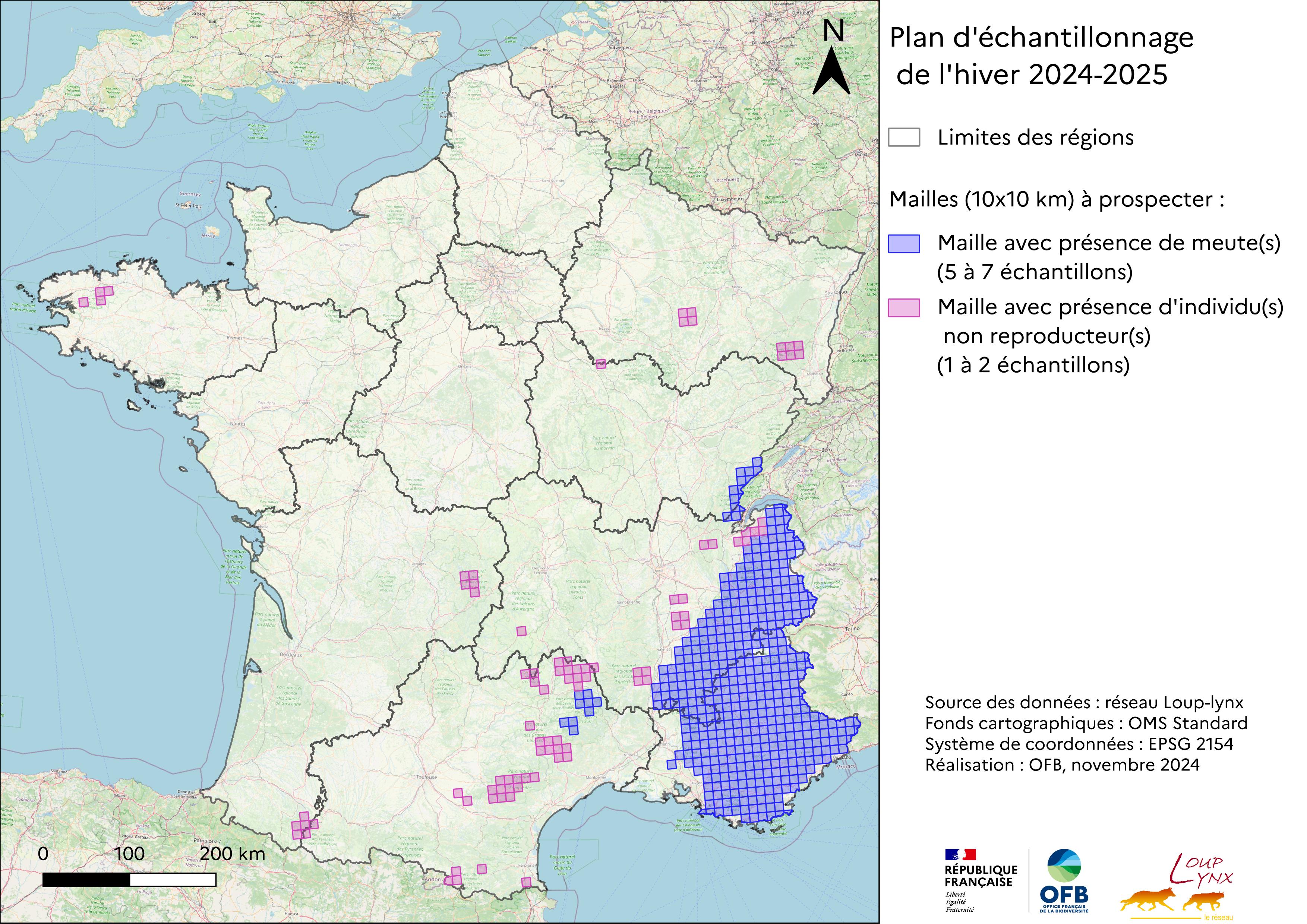 Mise en œuvre du suivi hivernal du Loup gris 2024-2025